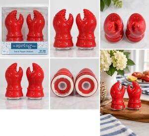 The Spring Shop Red Lobster Claw Salt & Pepper Shaker Set